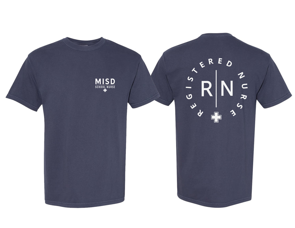 MISD Health Services Comfort Color Navy Frocket Design Short Sleeve T-Shirt