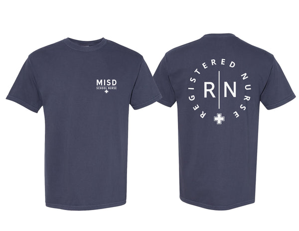 MISD Health Services Comfort Color Navy Frocket Design Short Sleeve T-Shirt