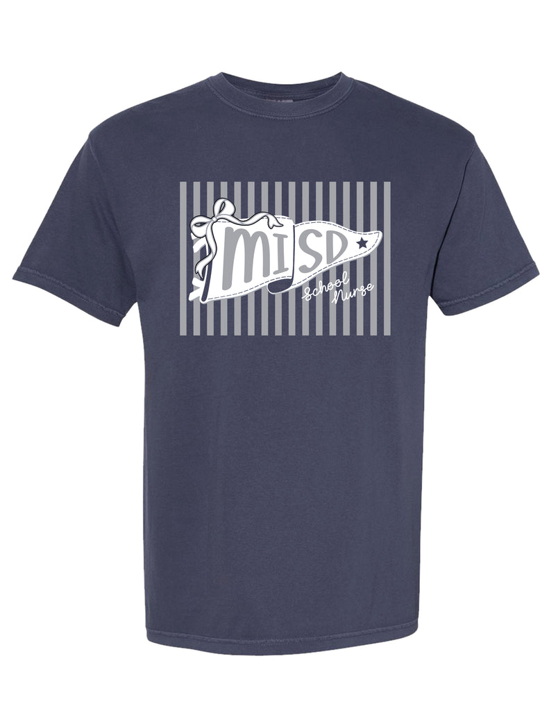 MISD Health Services Comfort Color Navy Pennant Short Sleeve T-Shirt