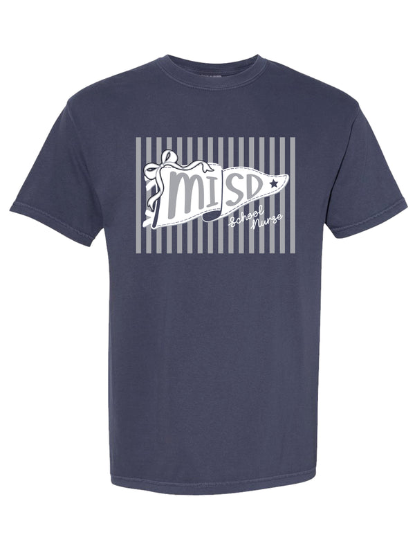 MISD Health Services Comfort Color Navy Pennant Short Sleeve T-Shirt