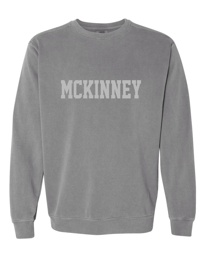 McKinney ISD Gray Comfort Colors Tone-on-Tone MCKINNEY Crewneck