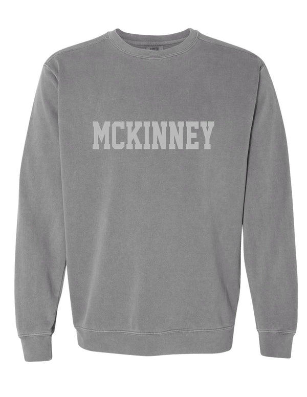 McKinney ISD Gray Comfort Colors Tone-on-Tone MCKINNEY Crewneck