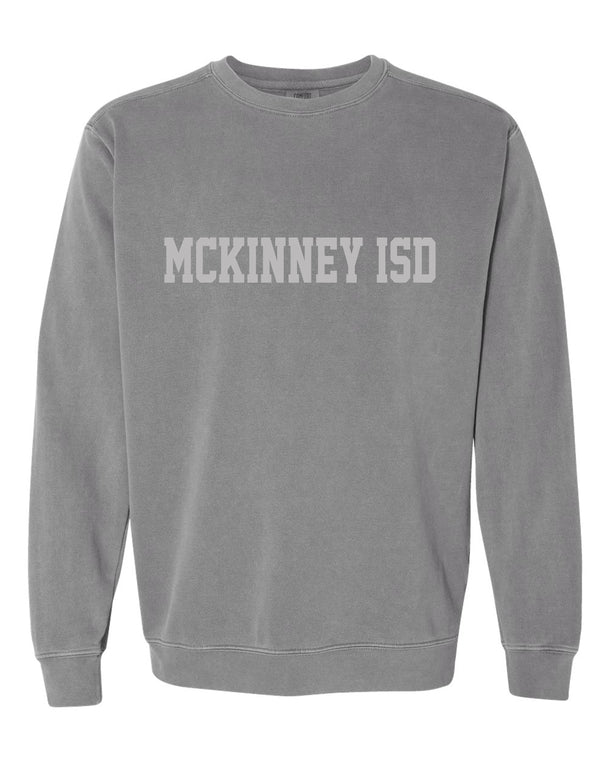 McKinney ISD Gray Comfort Colors Tone-on-Tone MCKINNEY ISD Crewneck