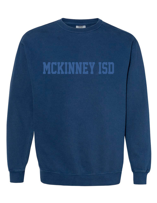 McKinney ISD Navy Comfort Colors Tone-on-Tone MCKINNEY ISD Crewneck