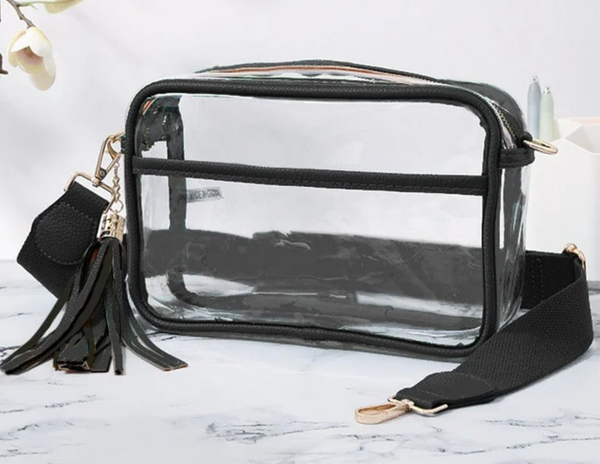 Indy Cheer Stadium Approved Clear Purse Black