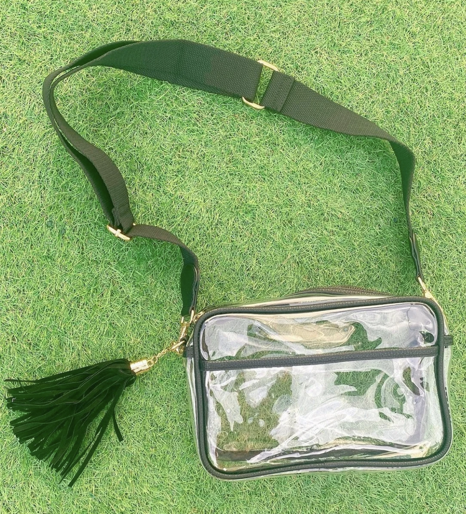 Prosper Baseball Stadium Approved Green Tassle Purse