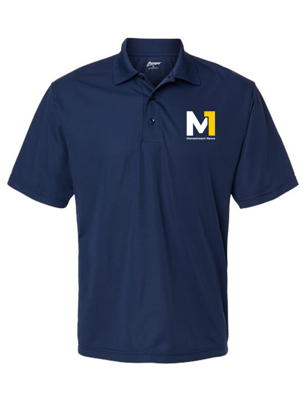 McKinney High Manestream News Solid Navy Embroidered Polo