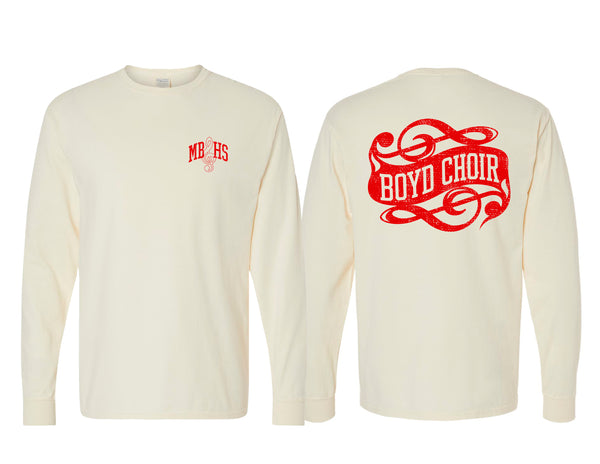 McKinney Boyd Choir Comfort Wash Parchment Frocket Long Sleeve Tee
