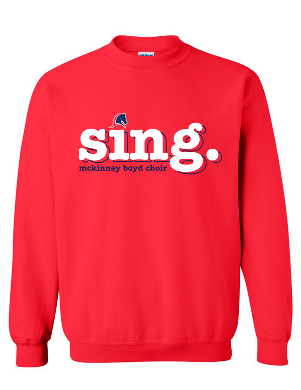 McKinney Boyd Choir Sing Gildan Red Crewneck