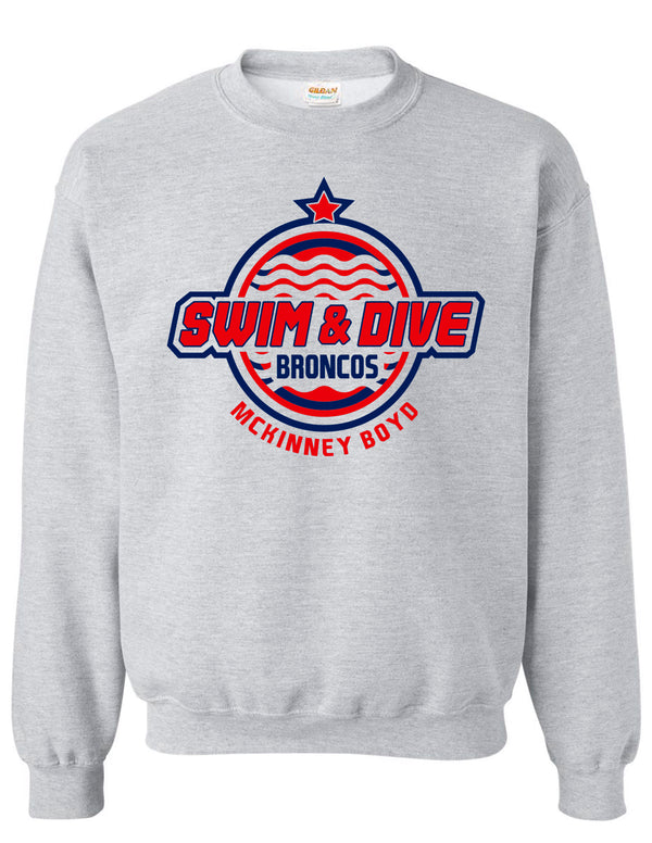 Boyd Swim and Dive Gildan Crewneck Sweatshirt Ash