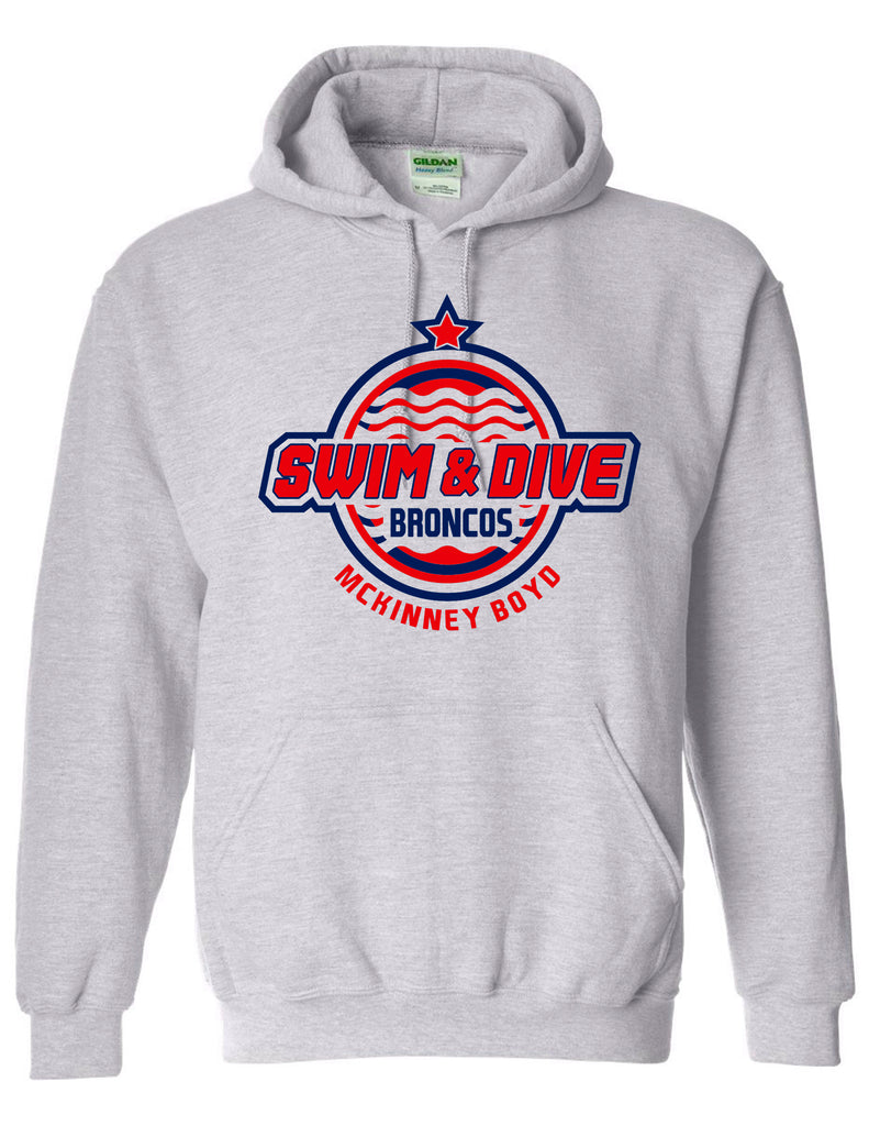 Boyd Swim and Dive Gildan Hoodie Ash