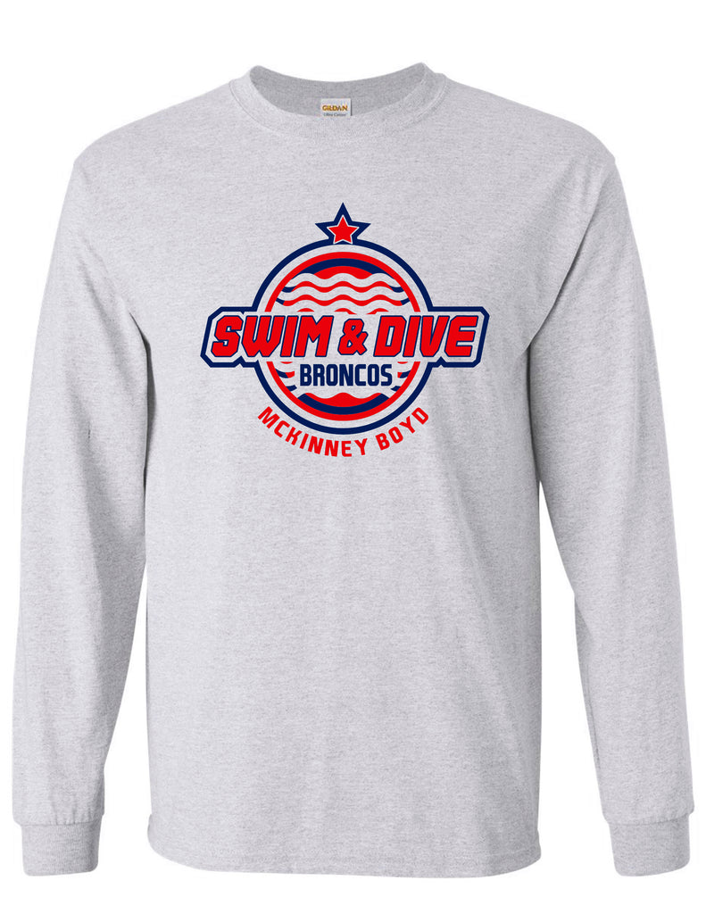 Boyd Swim and Dive Gildan Long Sleeve T-Shirt Ash
