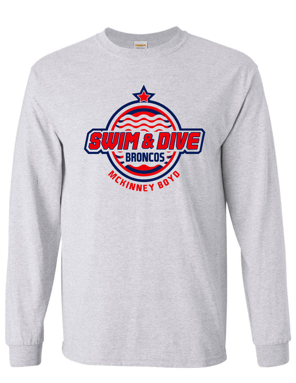 Boyd Swim and Dive Gildan Long Sleeve T-Shirt Ash