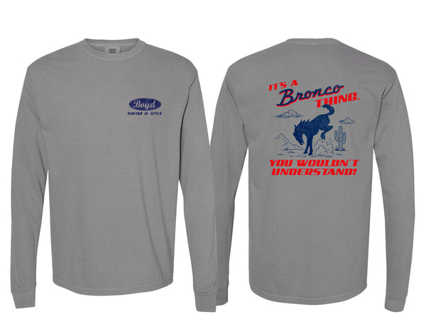 Boyd Swim and Dive Comfort Color Long Sleeve T-Shirt Grey