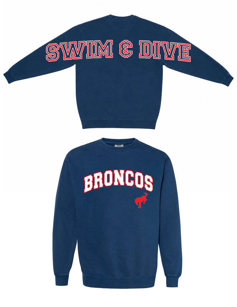 Boyd Swim and Dive Comfort Color Crewneck Sweatshirt Navy Oversized Design
