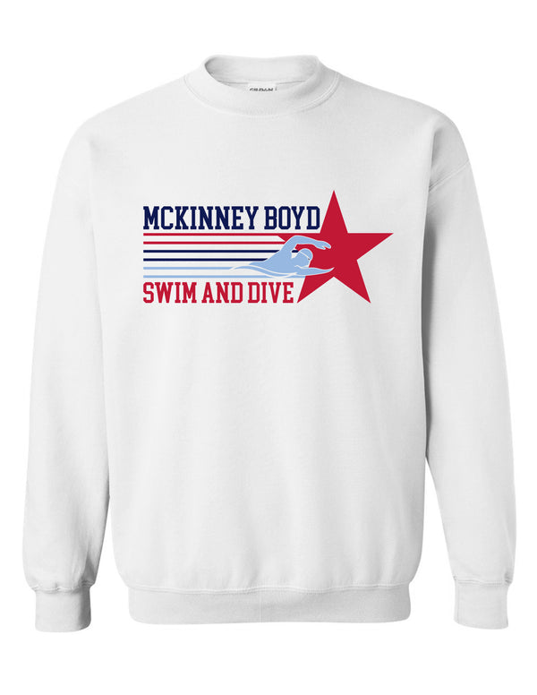 Boyd Swim and Dive Gildan Crewneck Sweatshirt White