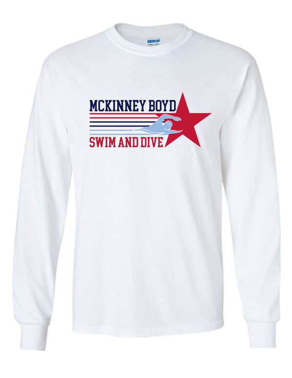 Boyd Swim and Dive Gildan Long Sleeve T-Shirt White