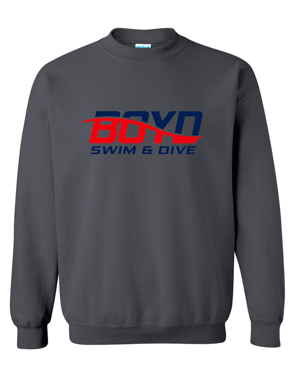 Boyd Swim and Dive Gildan Crewneck Sweatshirt Charcoal