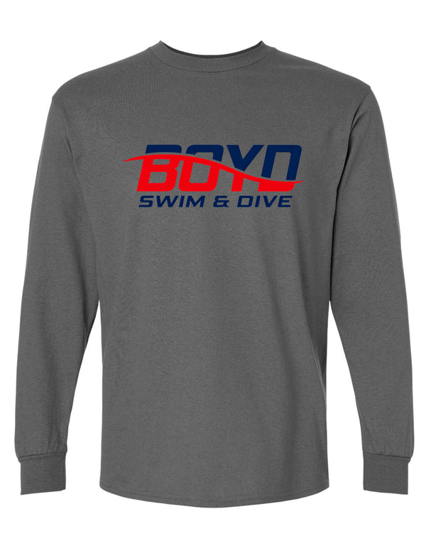 Boyd Swim and Dive Gildan Long Sleeve T-Shirt Charcoal