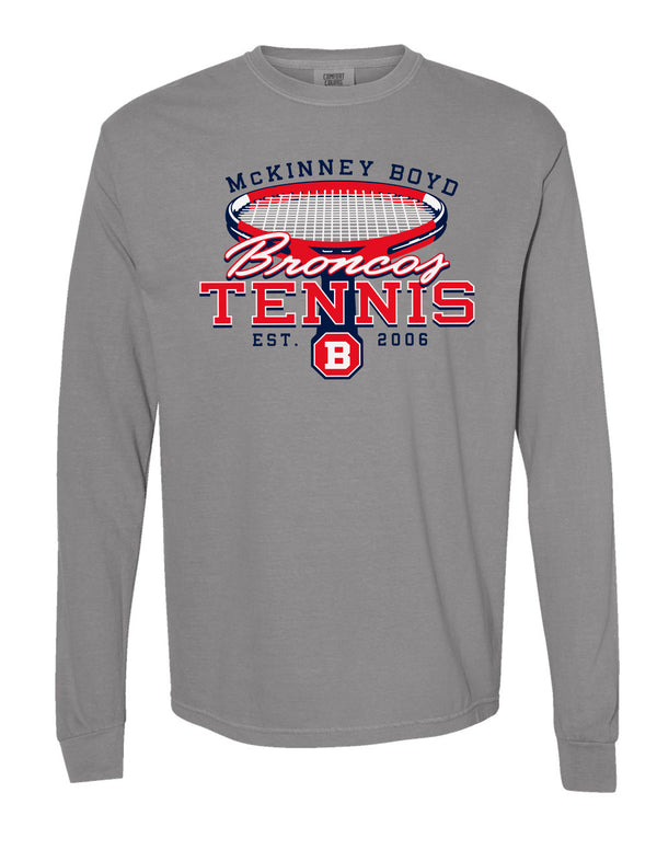 Boyd Tennis Comfort Colors Long Sleeve T-Shirt Gray