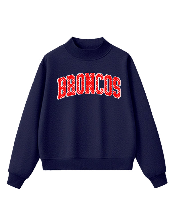Boyd Tennis Mockneck Sweatshirt Oversized Navy Applique
