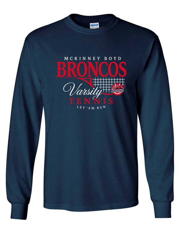 Boyd Tennis Gildan VARSITY Long Sleeve T-Shirt Navy