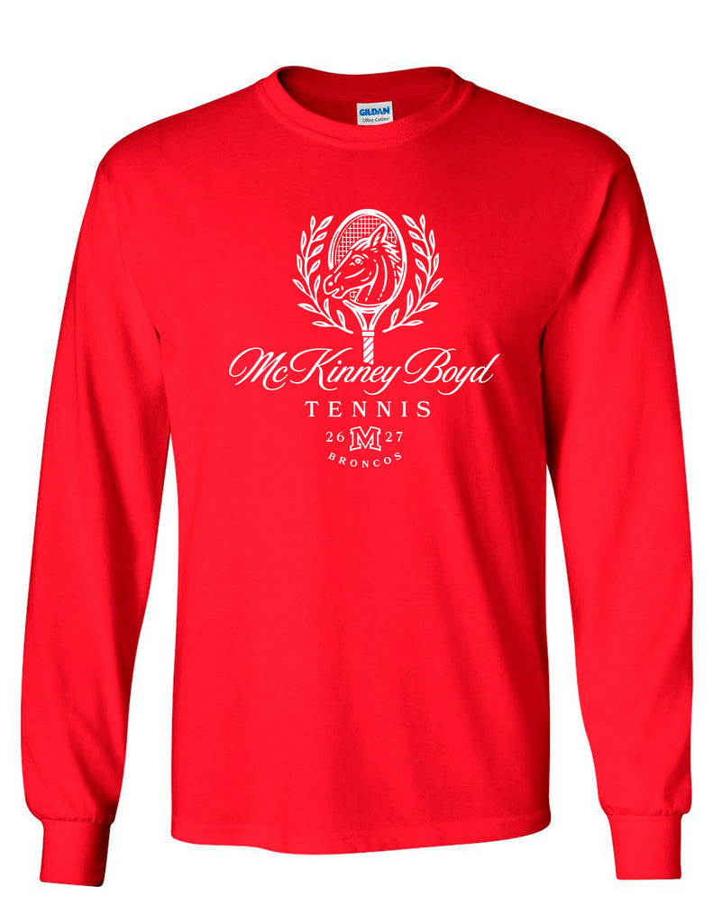 Boyd Tennis Gildan Long Sleeve Red Ivy
