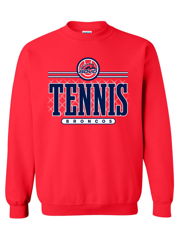 Boyd Tennis Gildan Crewneck Sweatshirt Red Net