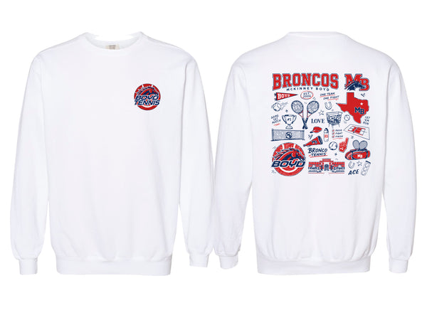 Boyd Tennis Comfort Color Crewneck Sweatshirt White Icon