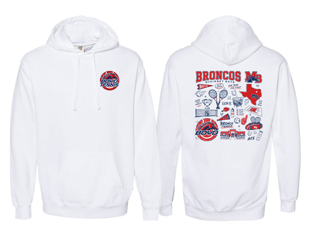 Boyd Tennis Comfort Color Hoodie White Icon