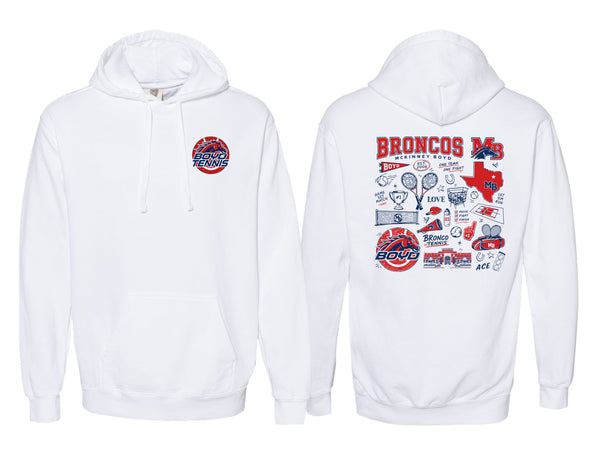 Boyd Tennis Comfort Color Hoodie White Icon