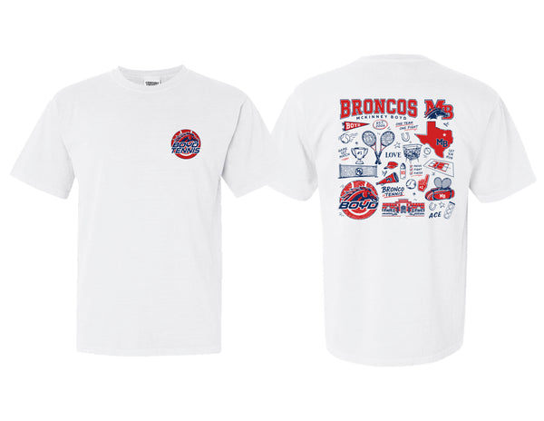 Boyd Tennis Comfort Color Short Sleeve Tshirt White Icon