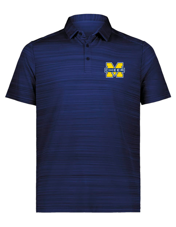 McKinney High Cheer Augusta Navy Tonal Stripe Polo with Embroidered Logo