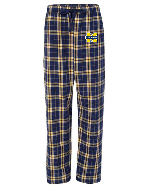 McKinney High Cheer Boxercraft Ladies Navy & Gold Plaid PJ Pants