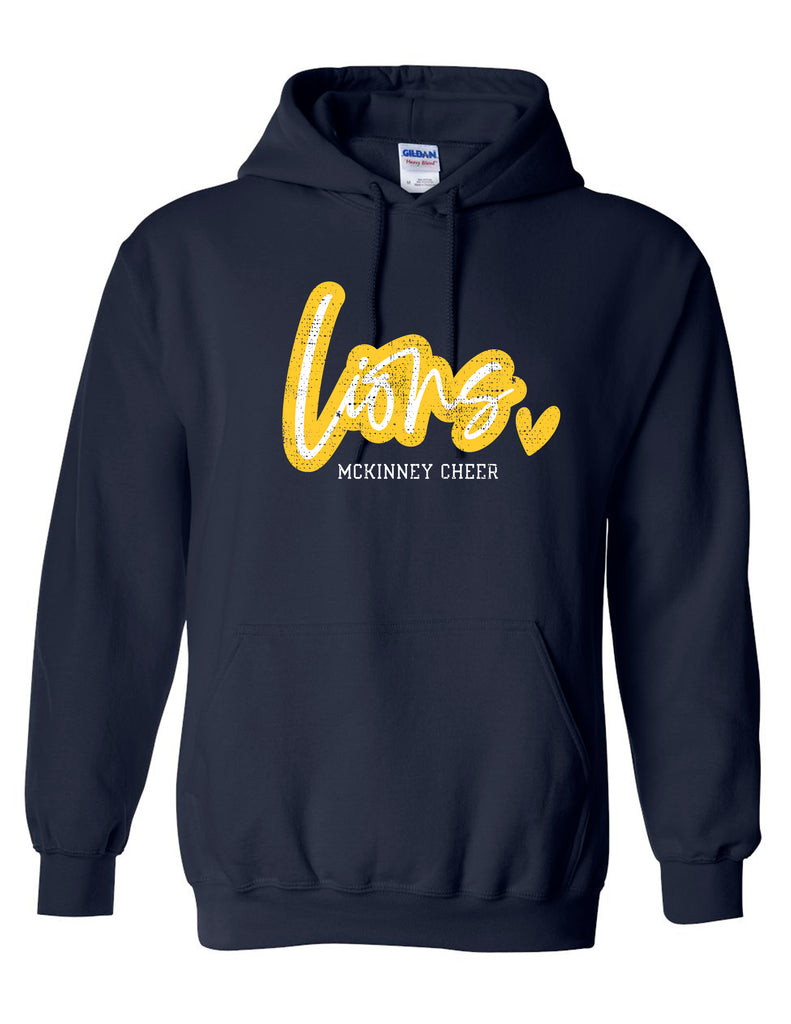 McKinney High Cheer Lions Script Navy Hoodie