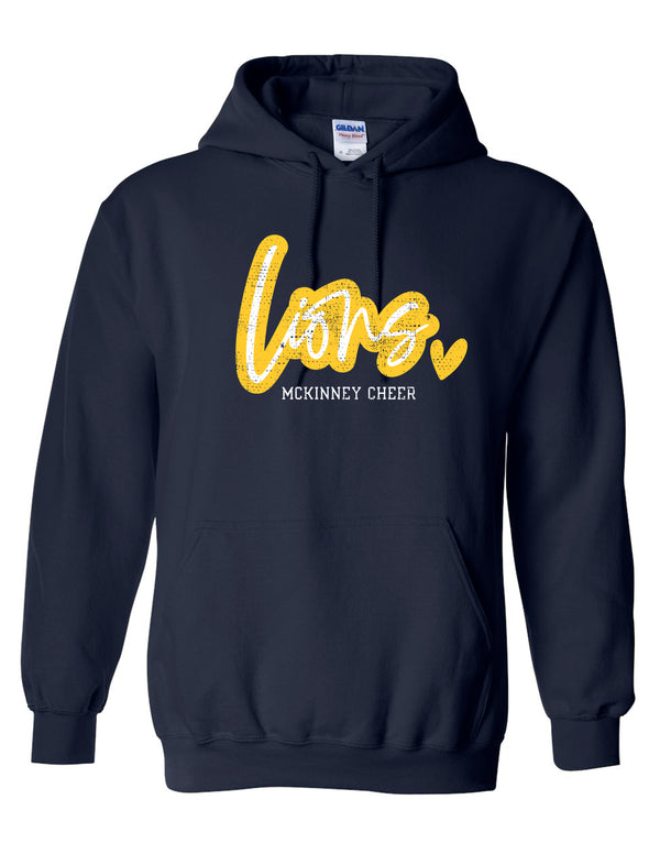 McKinney High Cheer Lions Script Navy Hoodie