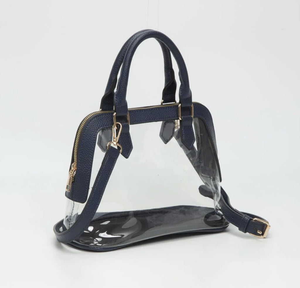 McKinney High Cheer Navy Satchel Purse with Handles & Crossbody Strap