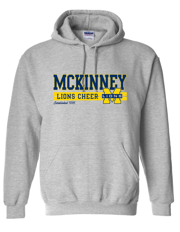 McKinney High Cheer Sports Gray Stripe Design Hoodie