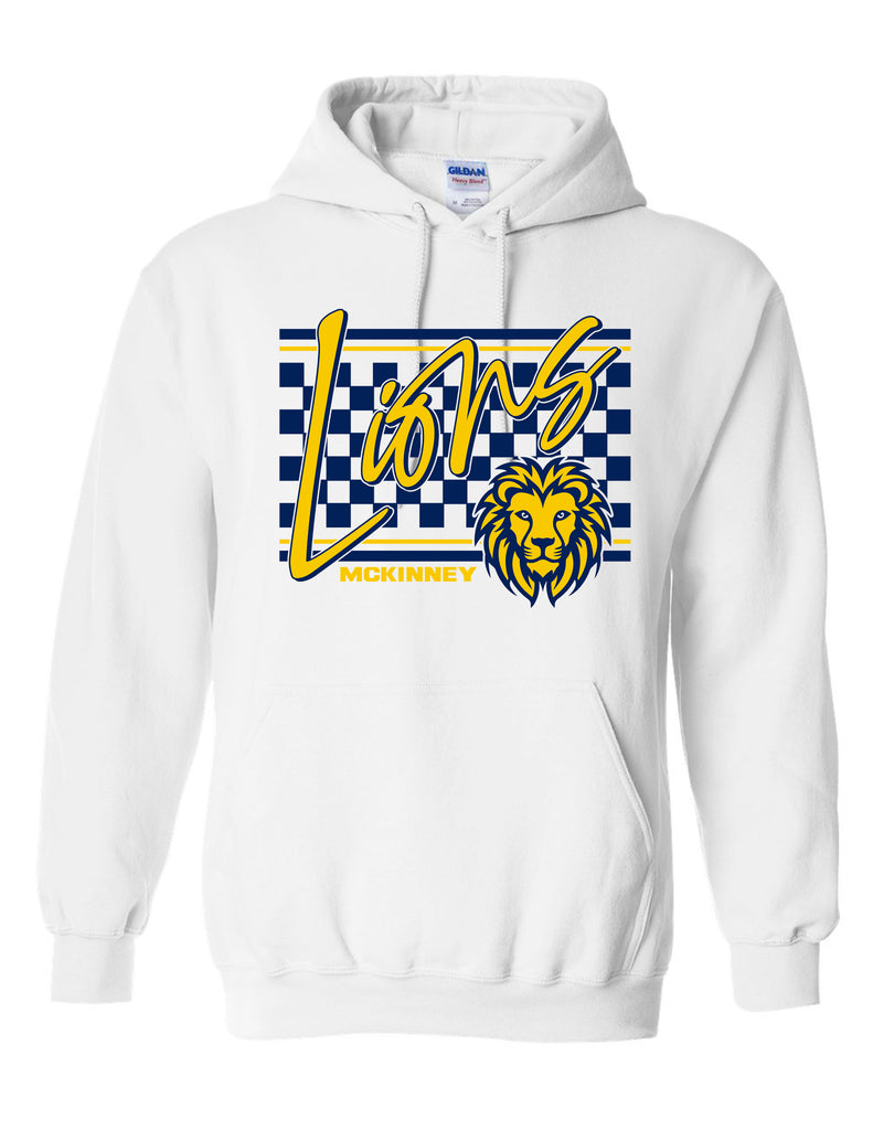 McKinney High Cheer White Checker Script Hoodie
