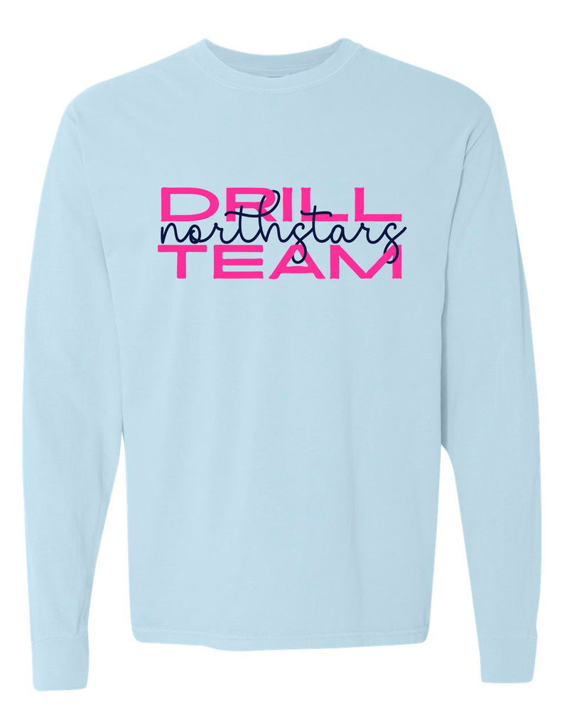 McKinney NorthStars Comfort Colors Chambray Drill Team Intertwined Script Design Crewneck Sweatshirt