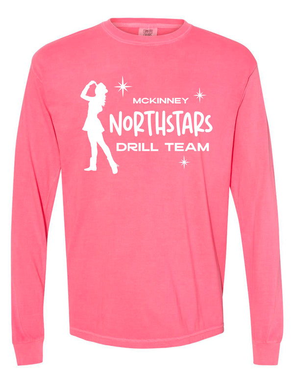 McKinney NorthStars Comfort Colors Crunchberry Dancer Design Long Sleeve Tee