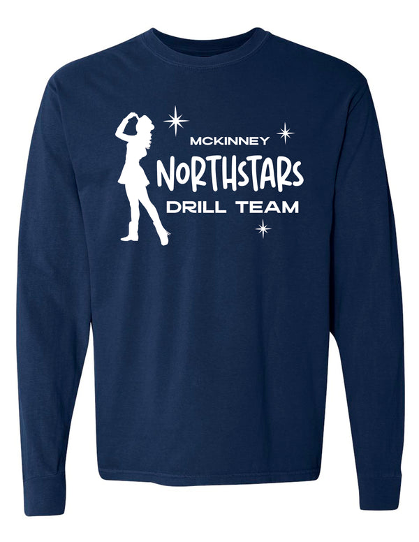 McKinney NorthStars Comfort Colors Navy Dancer Design Long Sleeve Tee