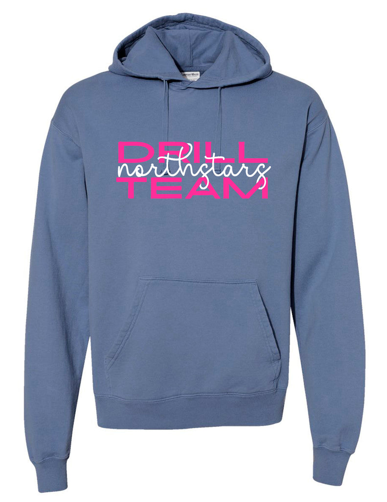 McKinney NorthStars Comfort Wash Saltwater Drill Team Intertwined Script Design Hoodie