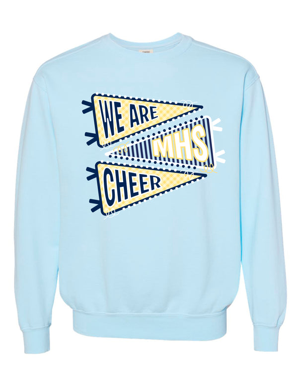 McKinney High Cheer Comfort Colors Chambray Pennant Trio Crewneck Sweatshirt