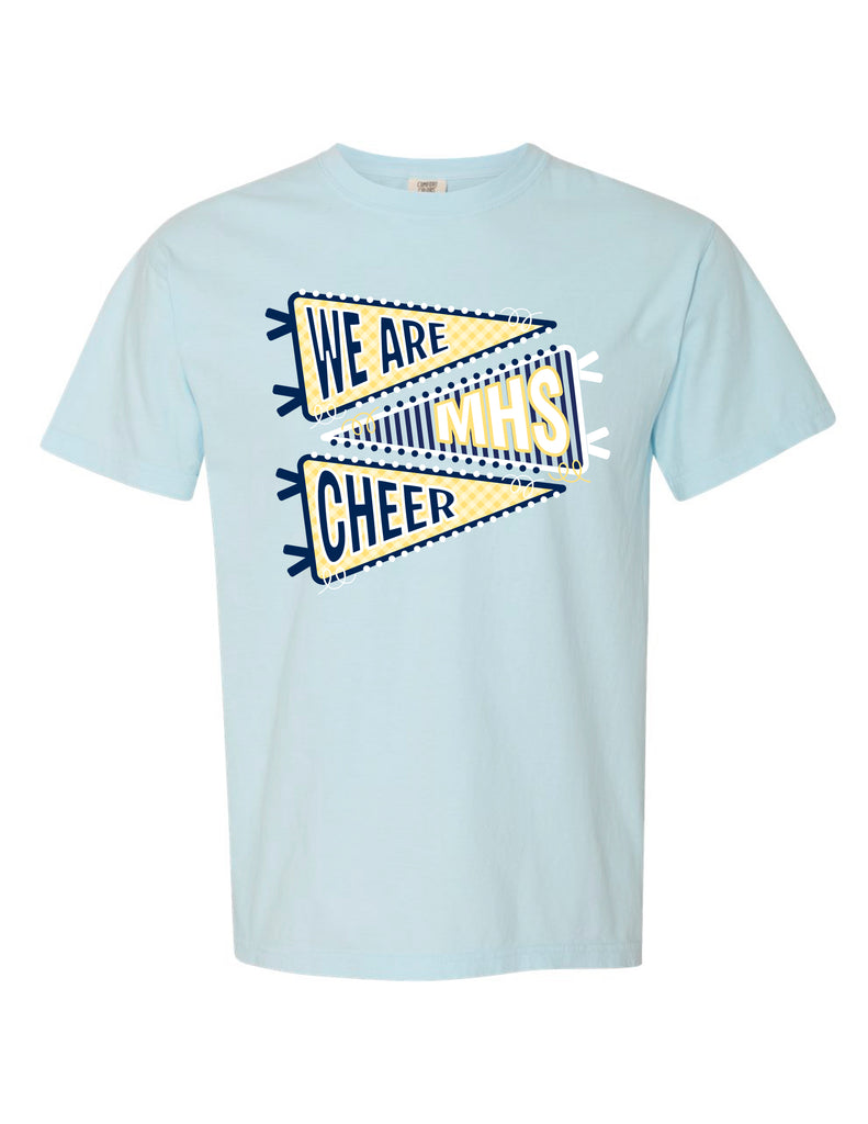 McKinney High Cheer Comfort Colors Chambray Pennant Trio Tee