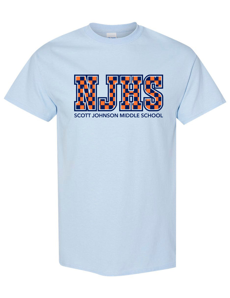 Scott Johnson NJHS Light Blue Checker Tee