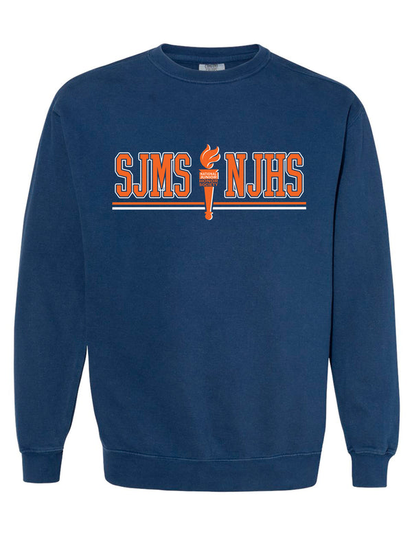 Scott Johnson NJHS True Navy Comfort Color Collegiate Style Crewneck Sweatshirt