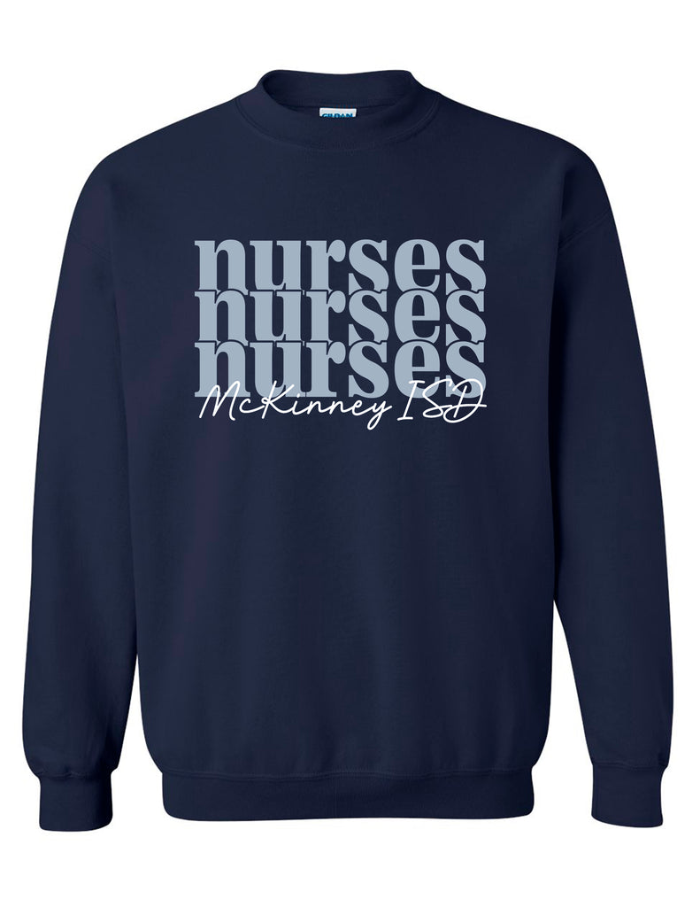 MISD Health Services Navy Nurses Stack MISD Script Crewneck Sweatshirt