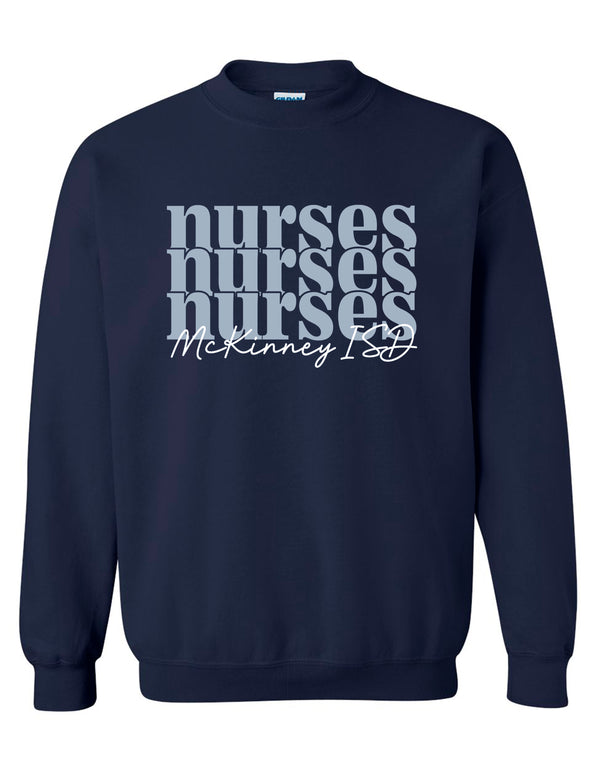 MISD Health Services Navy Nurses Stack MISD Script Crewneck Sweatshirt
