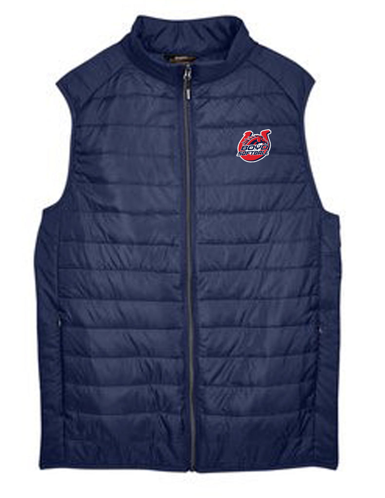 Boyd Softball Navy Unisex Packable Puffer Vest with Embroidered Logo